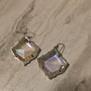 Elegant Silver Iridescent Earrings